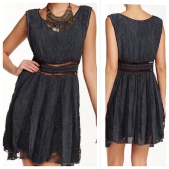 NWT Sea Gypsies by Lost Tunic Lace Fit and Flare Dress Gray Size Small - Picture 1 of 10